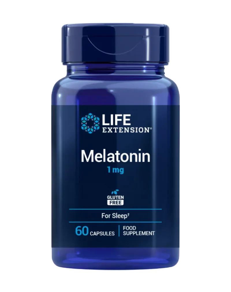 LifeExtension Melatonin, 1 mg, 60 kaps.