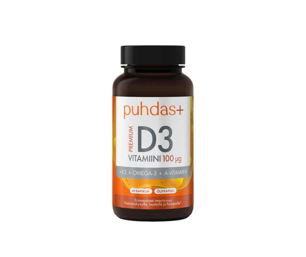 Puhdas+ Premium D3-vitamiini, 100 mcg