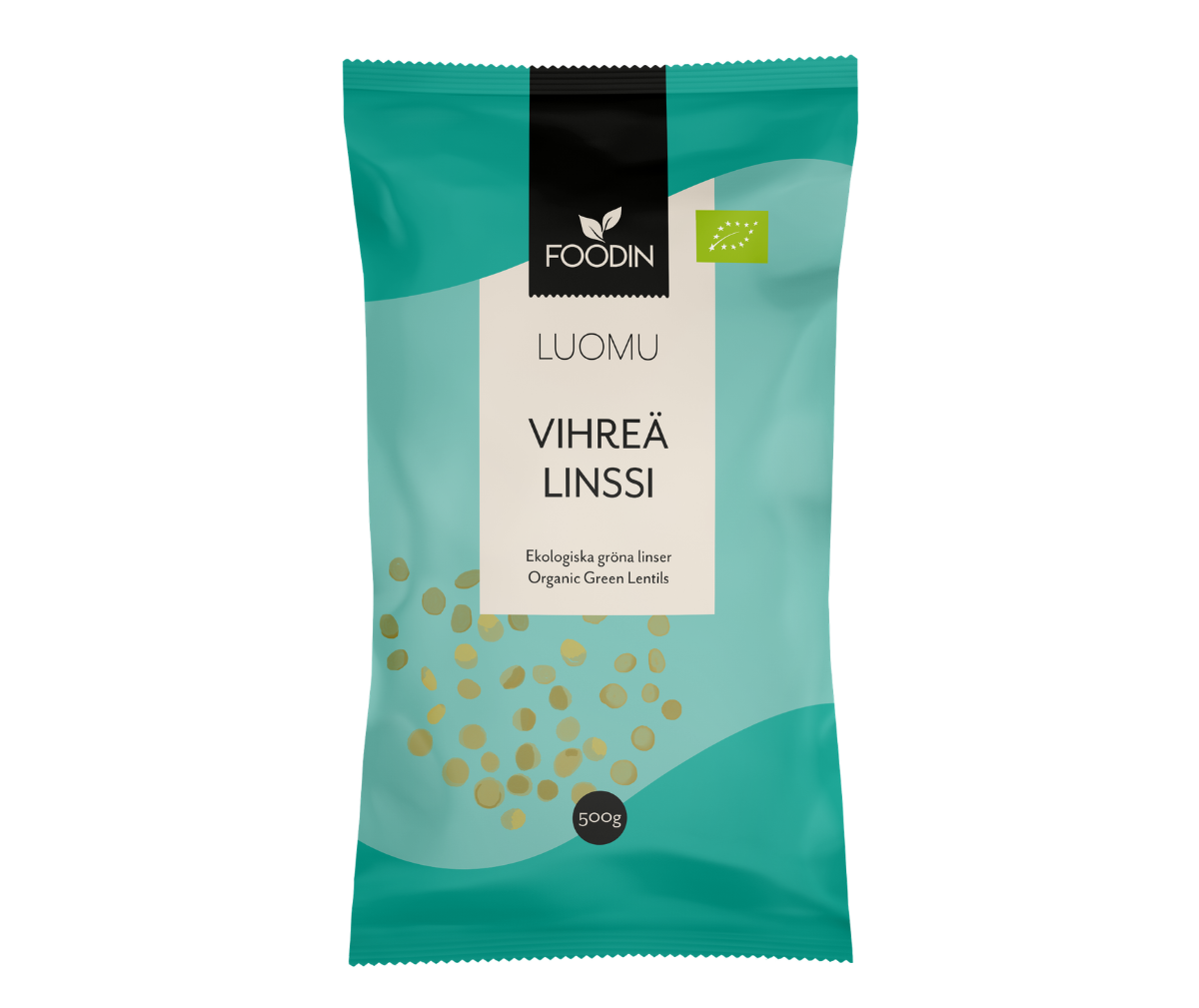 Foodin Vihreä linssi, 500&nbsp;g