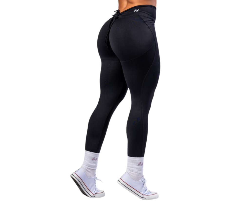 NEBBIA V-Cut Lace-Up Sculpting Leggings OWN YOUR POWER 426, Black