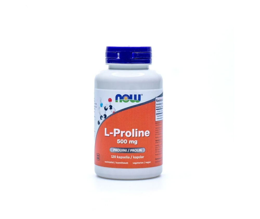NOW Foods L-Proline 500 mg, 120 kaps.