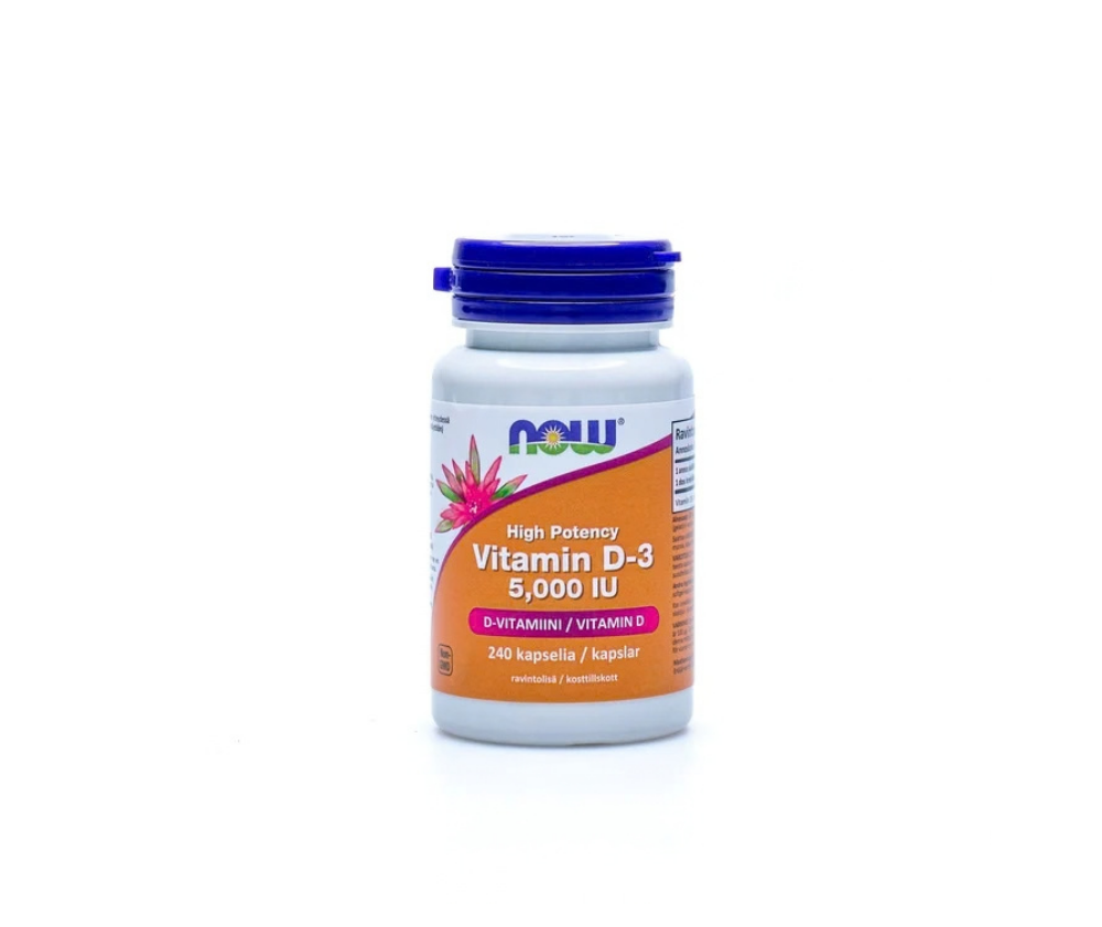 NOW Foods Vitamin D-3 5000 IU (125 mcg), 240 kaps.