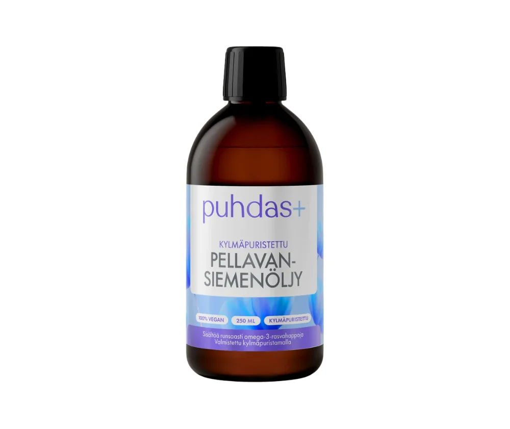 Puhdas+ Pellavansiemenöljy, 250 ml (päiväys 3/2027)