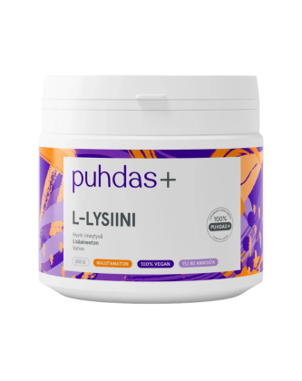 Puhdas+ L-Lysiini, 200&nbsp;g