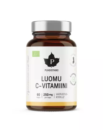 Puhdistamo Luomu C-vitamiini 250 mg, 60 kaps.
