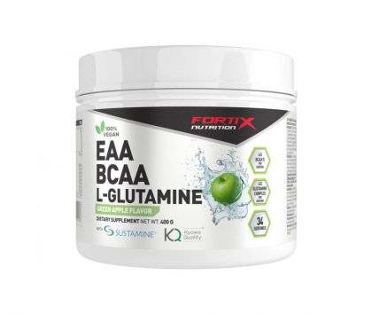 Fortix EAA BCAA L-Glutamine, 400&nbsp;g, Green Apple