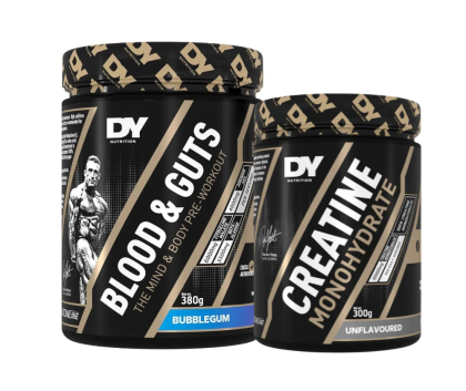 DY Nutrition Blood & Guts PWO, 380&nbsp;g + ilmainen kreatiini! (300&nbsp;g)