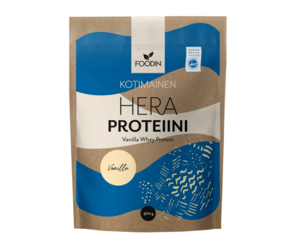 Foodin Kotimainen Laktoositon Heraproteiini, 500&nbsp;g, Vanilja