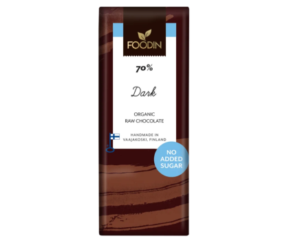 Foodin Raakasuklaa Dark 70 % (Sokeroimaton), 40&nbsp;g