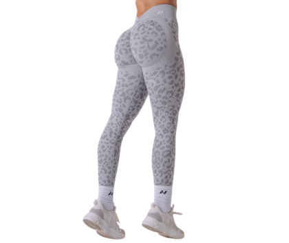 NEBBIA Push-Up Compression Leopard Leggings PRIMAL 849, Light Grey Leopard