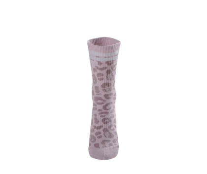 NEBBIA Leopard Crew Socks PRIMAL 106, Pink Leopard