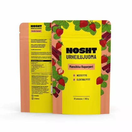 Nosht Urheilujuomajauhe, Mansikka-Raparperi, 350&nbsp;g,