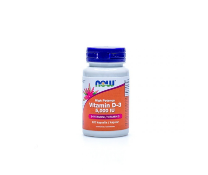 NOW Foods Vitamin D-3 5000 IU (125 mcg), 120 kaps.