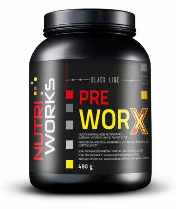 Nutri Works Black Line Pre WorX, 480&nbsp;g, Blueberry