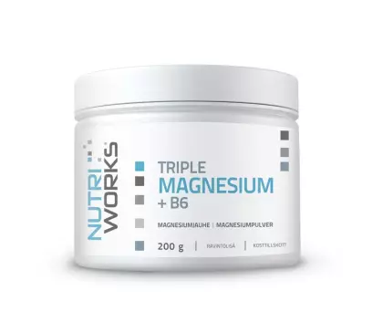 Nutri Works Triple Magnesium + B6 jauhe, 200&nbsp;g