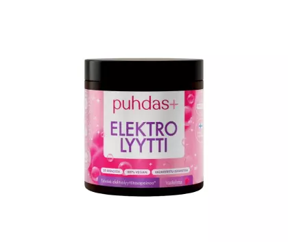 Puhdas+ Elektrolyytti, 120&nbsp;g, Vadelma