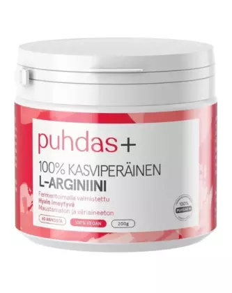 Puhdas+ L-Arginiini, 200&nbsp;g