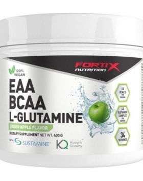 Fortix EAA BCAA L-Glutamine, 400&nbsp;g, Green Apple