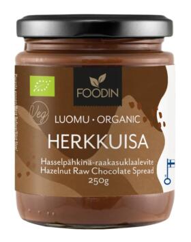 Foodin Luomu Hasselpähkinä-Herkkuisa, 250&nbsp;g