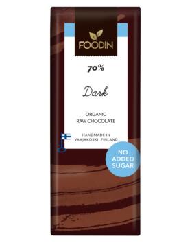 Foodin Raakasuklaa Dark 70 % (Sokeroimaton), 40&nbsp;g