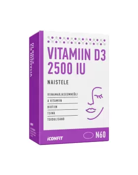 ICONFIT Vitamin D3 2500 IU Naisille, 60 kaps.