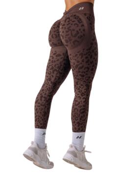 NEBBIA Push-Up Compression Leopard Leggings PRIMAL 849, Dark Brown Leopard