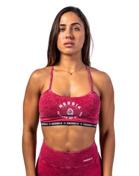 NEBBIA Washed Open Back Sports Bra Legacy 779, Red (Poistotuote)