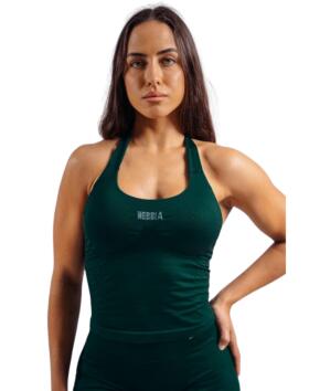 NEBBIA Halter Top With Built-in Bra Primal 863, Dark Green