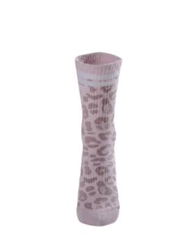 NEBBIA Leopard Crew Socks PRIMAL 106, Pink Leopard