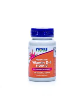 NOW Foods Vitamin D-3 5000 IU (125 mcg), 120 kaps.