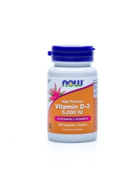 NOW Foods Vitamin D-3 5000 IU (125 mcg), 240 kaps.