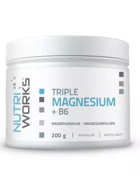 Nutri Works Triple Magnesium + B6 jauhe, 200&nbsp;g