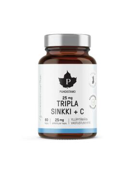 Puhdistamo Tripla Sinkki + C, 25 mg, 60 kaps.